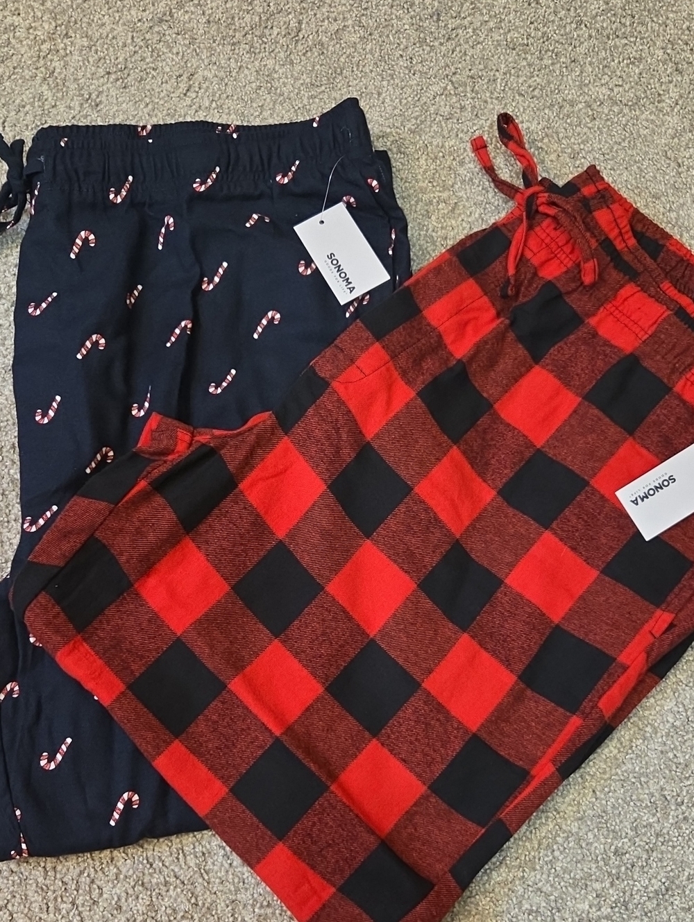 Sonoma NWT Men Buffalo Plaid Candy Cane Pajama Pants XXL